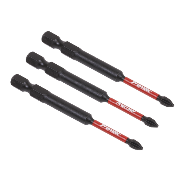 Sealey AK8254 3pc 75mm Phillips #1 Impact Power Tool Bit Set