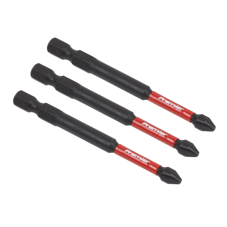 Sealey AK8255 3pc 75mm Phillips #2 Impact Power Tool Bit Set