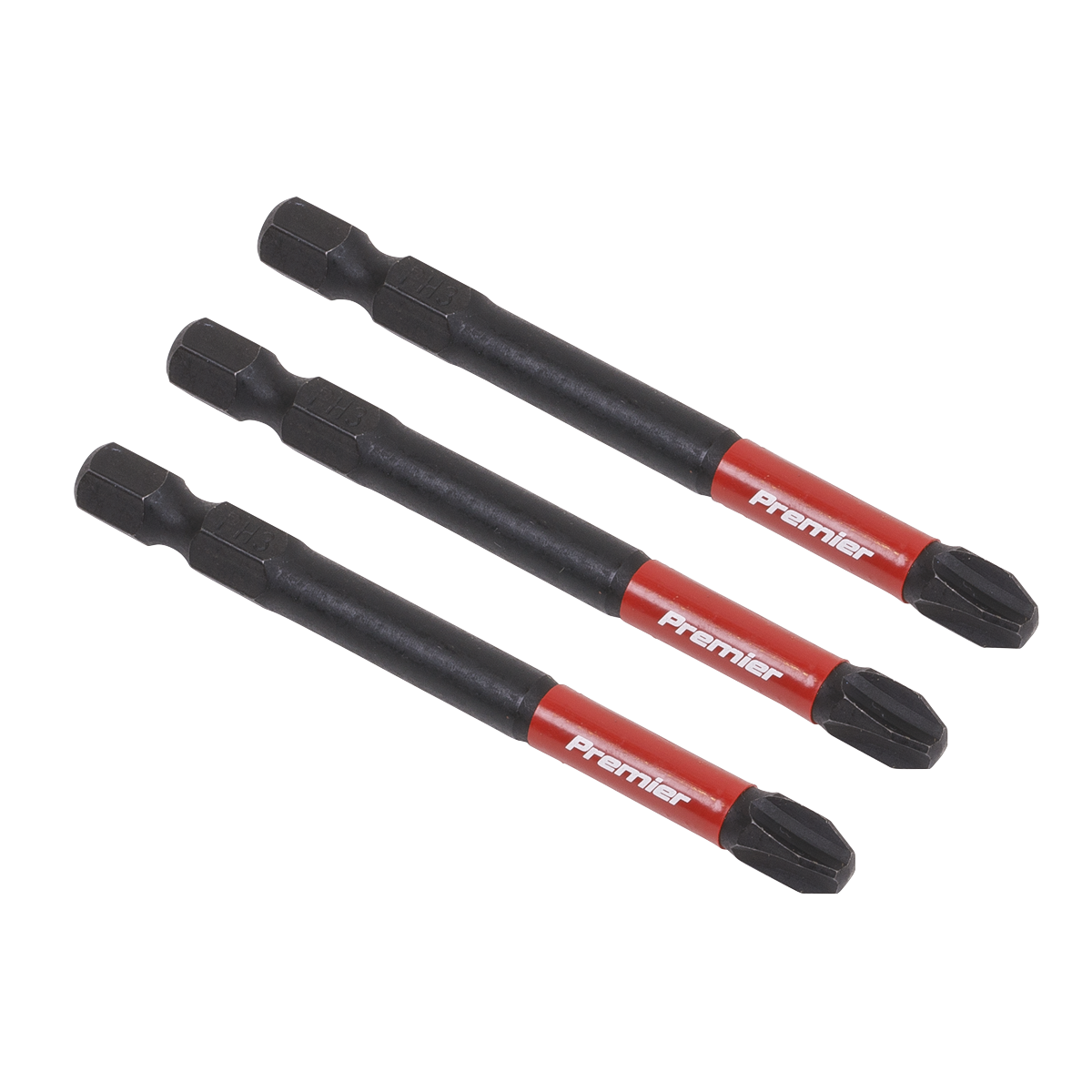 Sealey AK8256 3pc 75mm Phillips #3 Impact Power Tool Bit Set