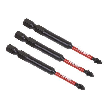 Sealey AK8257 3pc 75mm Pozi #1 Impact Power Tool Bit Set
