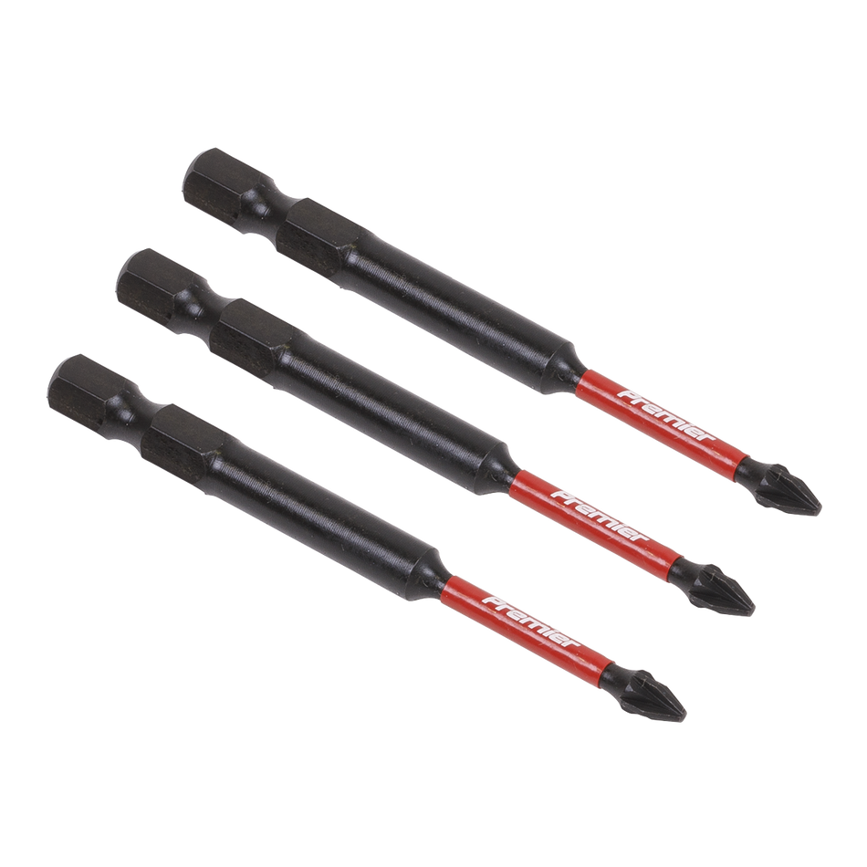 Sealey AK8257 3pc 75mm Pozi #1 Impact Power Tool Bit Set