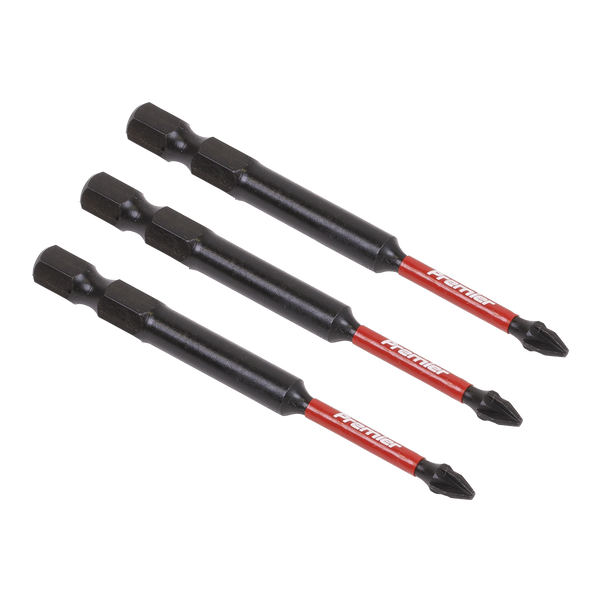 Sealey AK8257 3pc 75mm Pozi #1 Impact Power Tool Bit Set