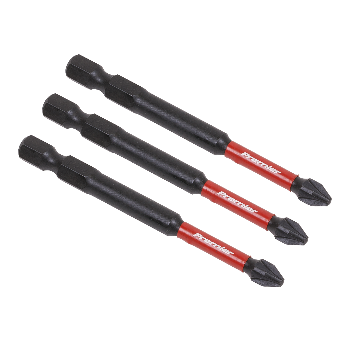 Sealey AK8258 3pc 75mm Pozi #2 Impact Power Tool Bit Set