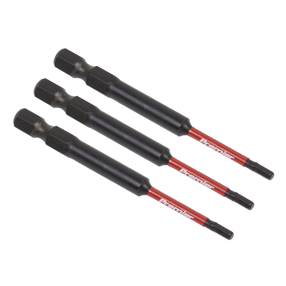 Sealey AK8260 3pc 75mm Hex 2.5mm Impact Power Tool Bit Set