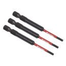 Sealey AK8260 3pc 75mm Hex 2.5mm Impact Power Tool Bit Set