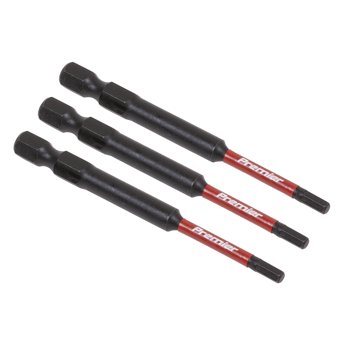 Sealey AK8261 3pc 75mm Hex 3mm Impact Power Tool Bit Set