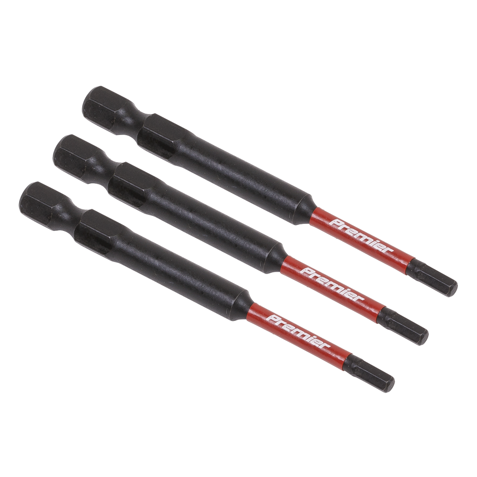 Sealey AK8261 3pc 75mm Hex 3mm Impact Power Tool Bit Set