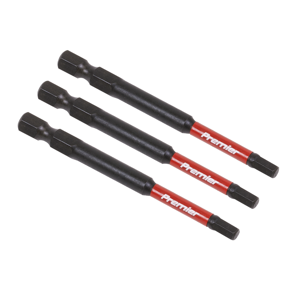 Sealey AK8262 3pc 75mm Hex 4mm Impact Power Tool Bit Set