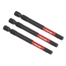 Sealey AK8263 3pc 75mm Hex 5mm Impact Power Tool Bit Set