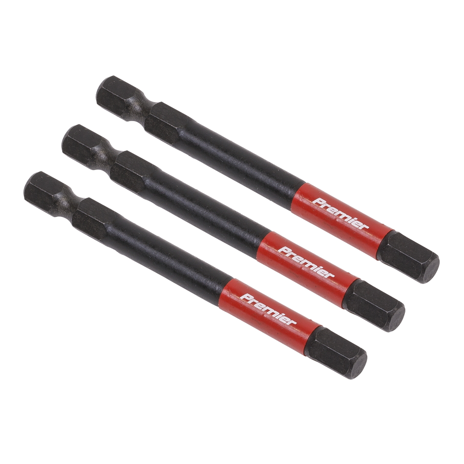 Sealey AK8264 3pc 75mm Hex 6mm Impact Power Tool Bit Set