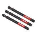Sealey AK8264 3pc 75mm Hex 6mm Impact Power Tool Bit Set