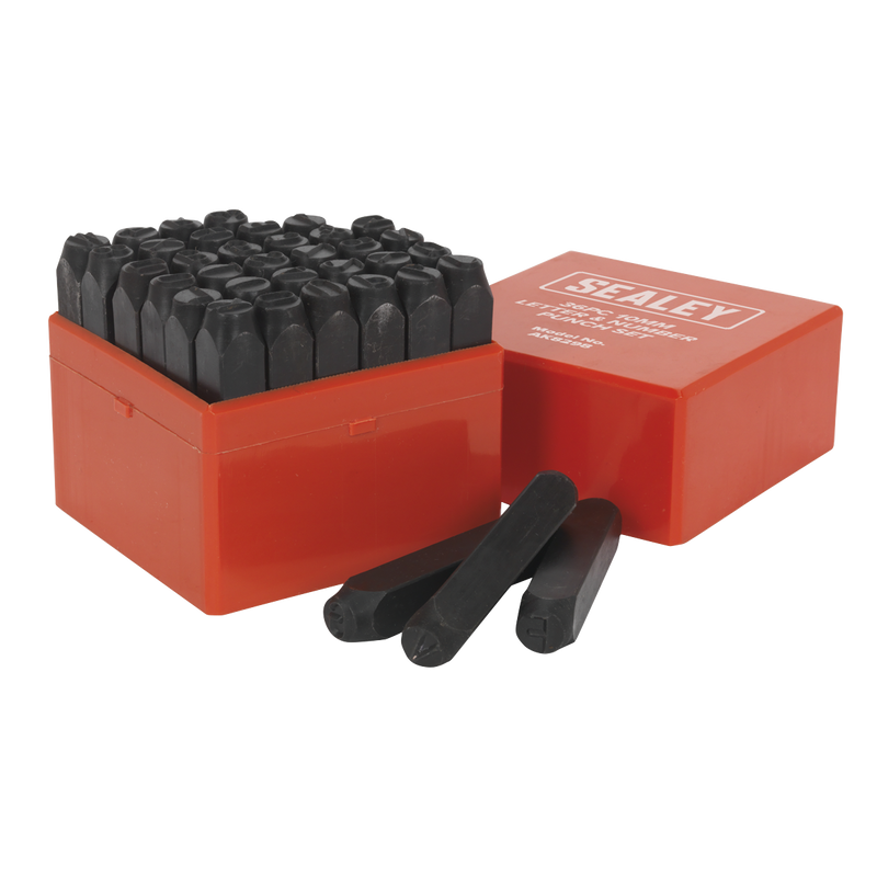 Sealey AK8298 36pc 10mm Letter & Number Punch Set