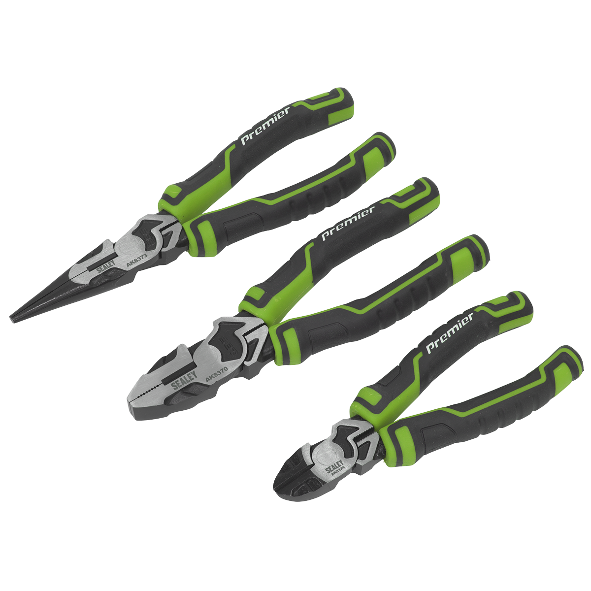 Sealey AK8376HV 3pc High Leverage Pliers Set - Hi-Vis Green