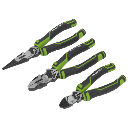 Sealey AK8376HV 3pc High Leverage Pliers Set - Hi-Vis Green
