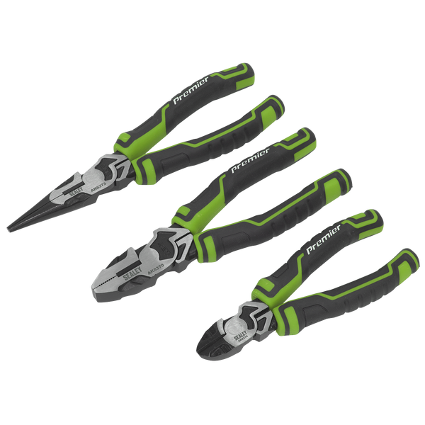 Sealey AK8376HV 3pc High Leverage Pliers Set - Hi-Vis Green