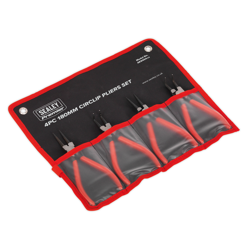 Sealey AK8454 4pc 180mm Circlip Pliers Set