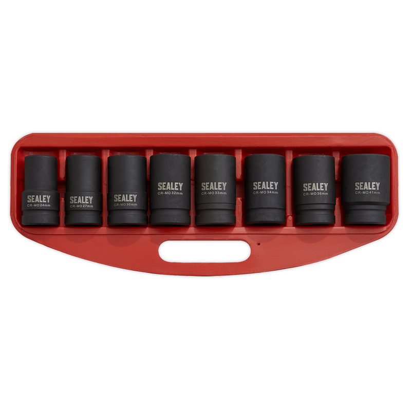 Sealey AK888M 8pc 1"Sq Drive Deep Impact Socket Set