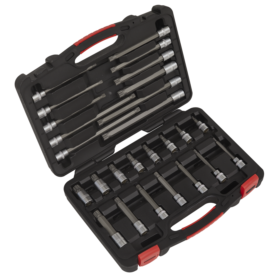 Sealey AK89002 26pc 3/8"Sq Drive Spline Socket Bit Set - Platinum Series