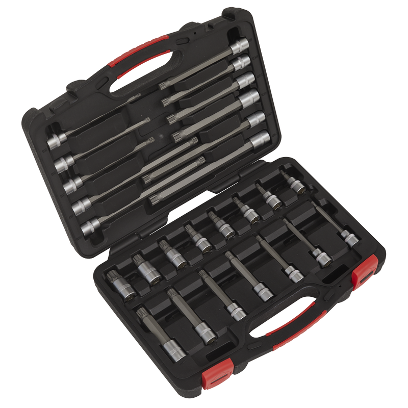 Sealey AK89002 26pc 3/8"Sq Drive Spline Socket Bit Set - Platinum Series