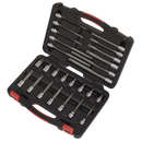 Sealey AK89002 26pc 3/8"Sq Drive Spline Socket Bit Set - Platinum Series