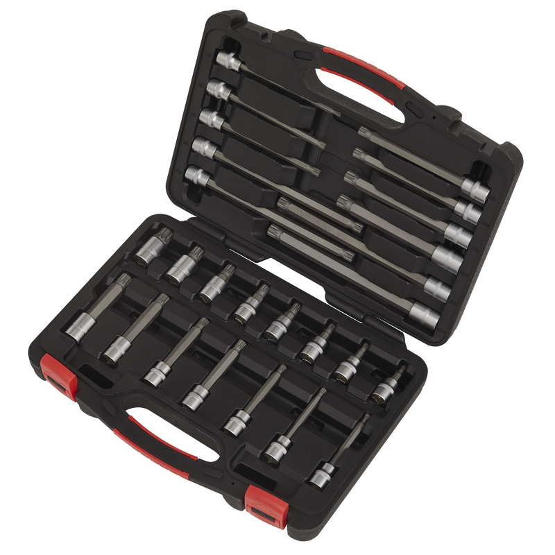 Sealey AK89002 26pc 3/8"Sq Drive Spline Socket Bit Set - Platinum Series