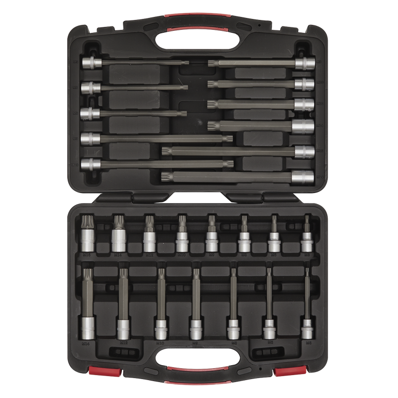 Sealey AK89002 26pc 3/8"Sq Drive Spline Socket Bit Set - Platinum Series