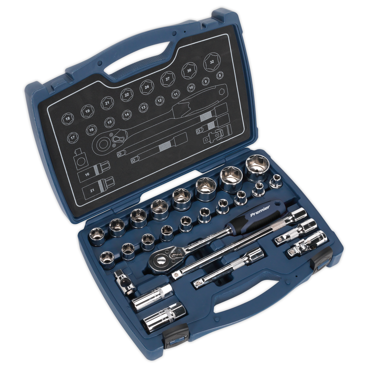 Sealey AK8992 26pc 1/2"Sq Drive Socket Set