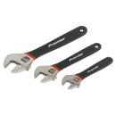 Sealey AK907 3pc Adjustable Wrench Set Ni-Fe Finish