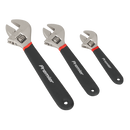 Sealey AK907 3pc Adjustable Wrench Set Ni-Fe Finish
