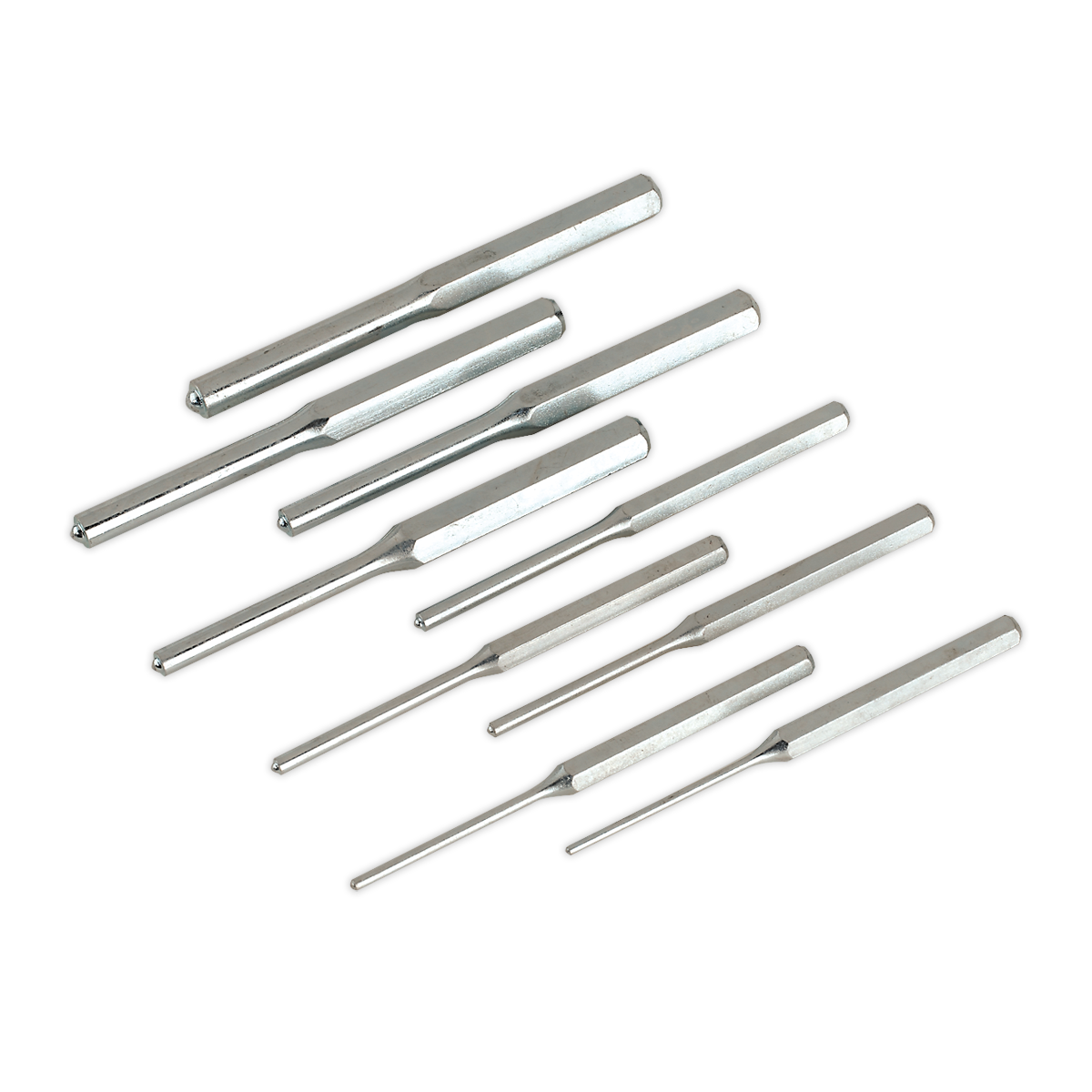 Sealey AK9109 9pc Parallel Roll Pin Punch Set - Imperial