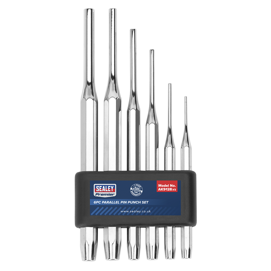 Sealey AK9128 6pc Parallel Pin Punch Set