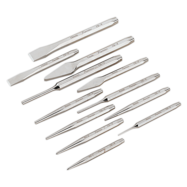 Sealey AK9129 12pc Punch & Chisel Set