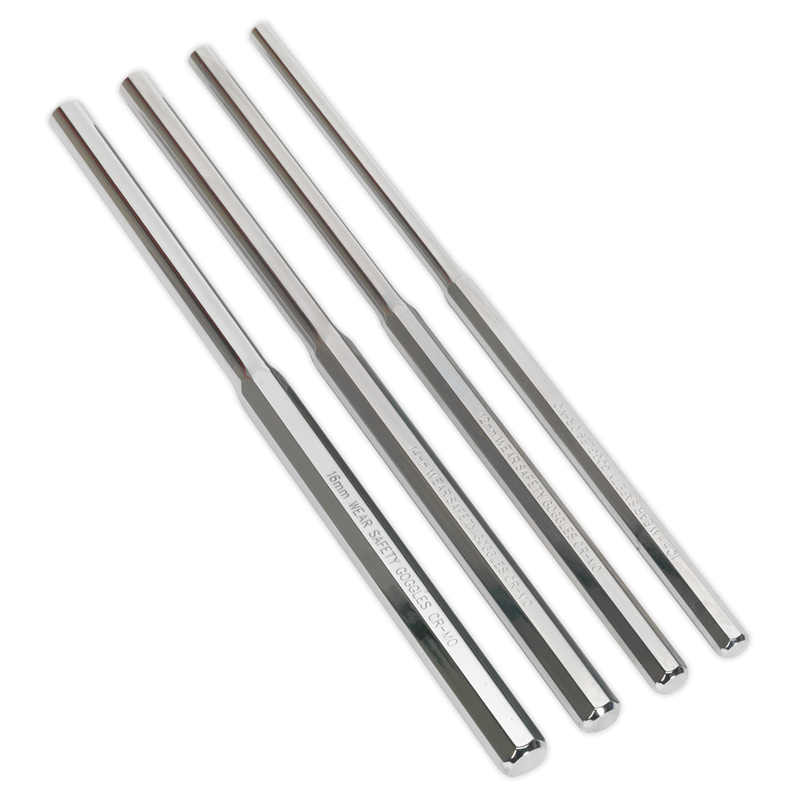 Sealey AK9147 4pc 350mm Extra-Long Parallel Pin Punch Set