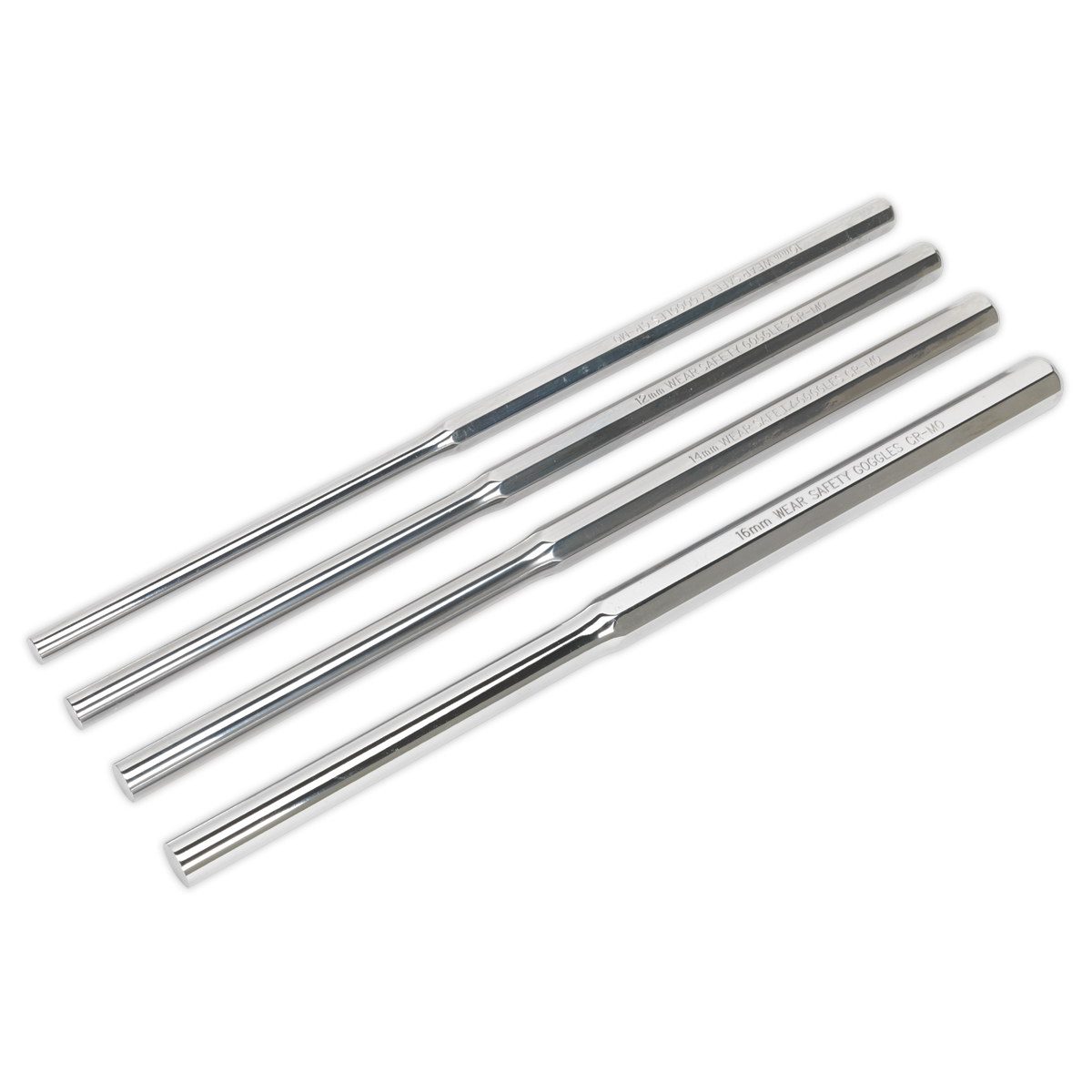 Sealey AK9147 4pc 350mm Extra-Long Parallel Pin Punch Set