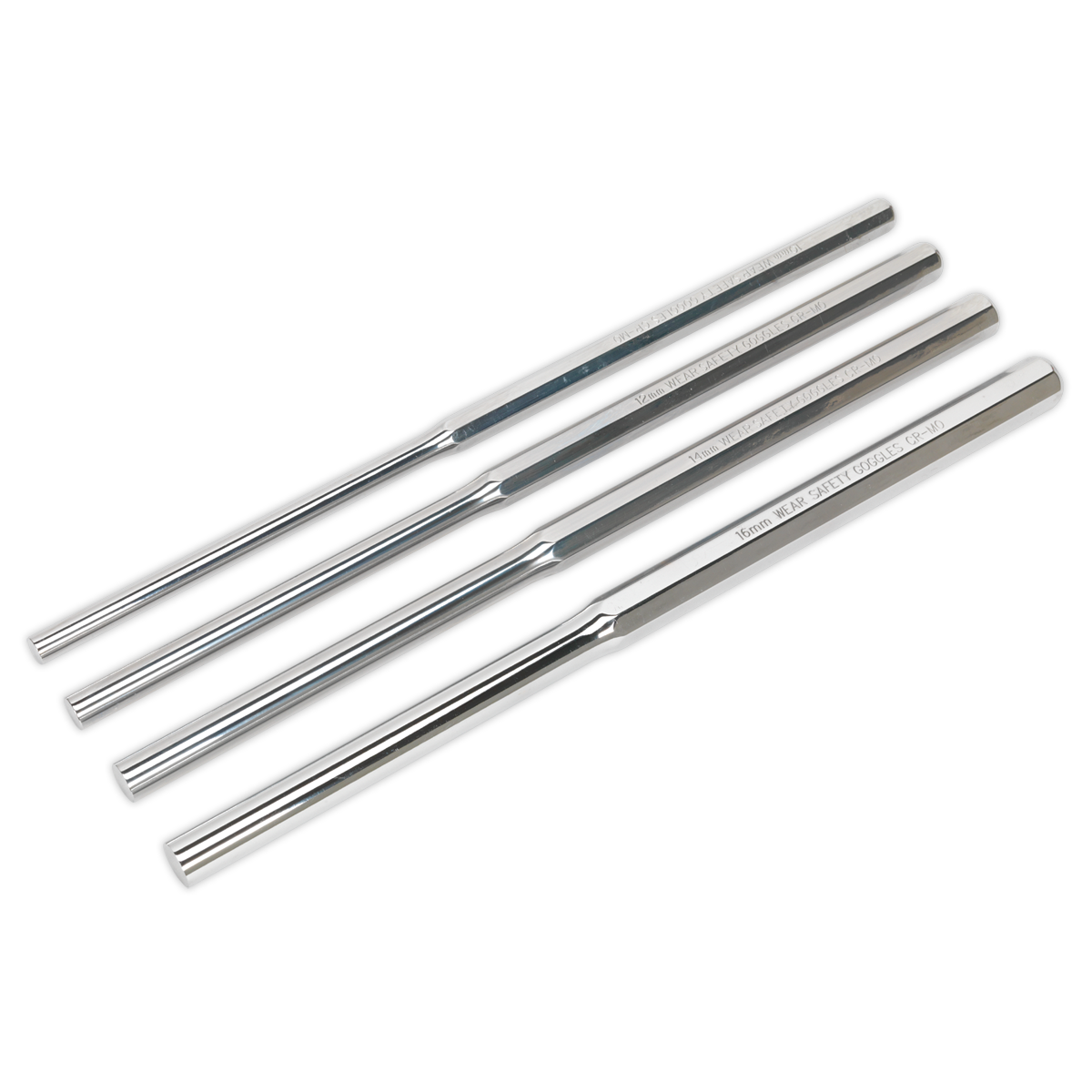 Sealey AK9147 4pc 350mm Extra-Long Parallel Pin Punch Set