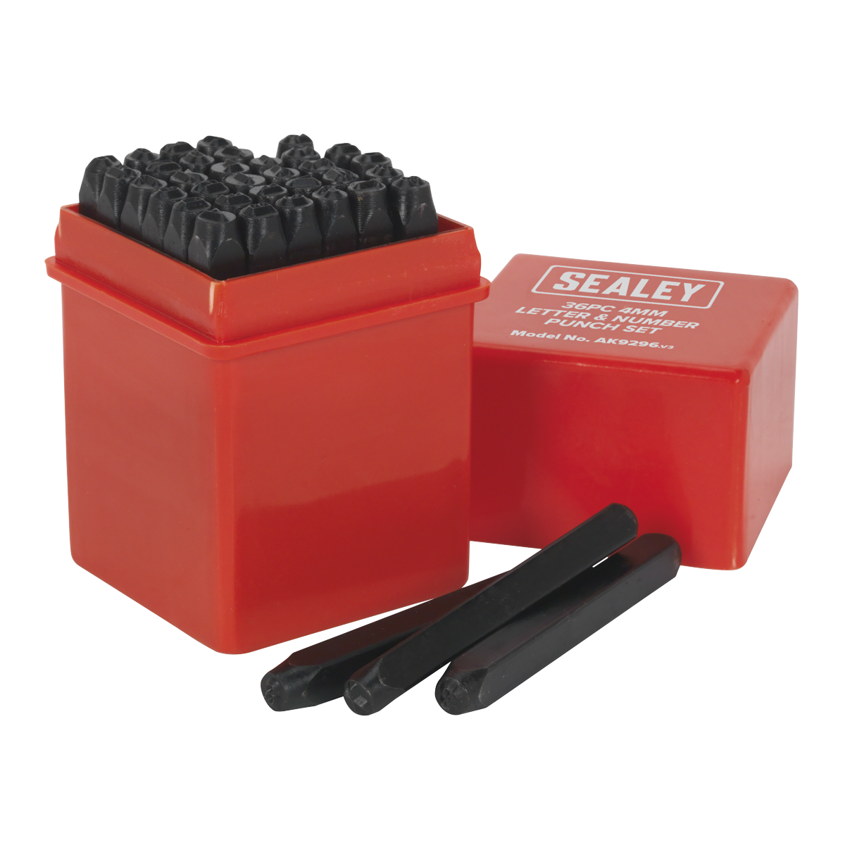 Sealey AK9296 36pc 4mm Letter & Number Punch Set
