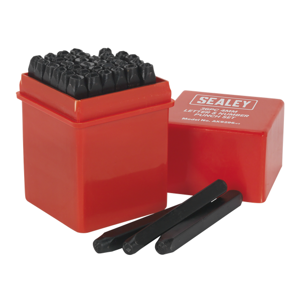 Sealey AK9296 36pc 4mm Letter & Number Punch Set