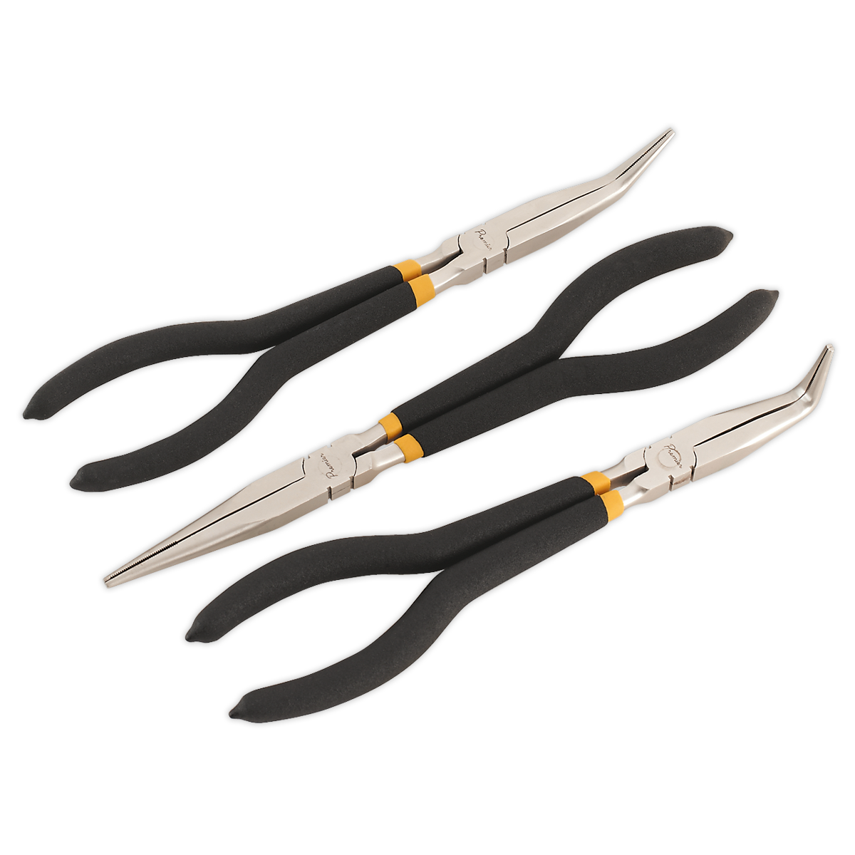 Sealey AK930 3pc 280mm Needle Nose Pliers Set - Ni-Fe Finish