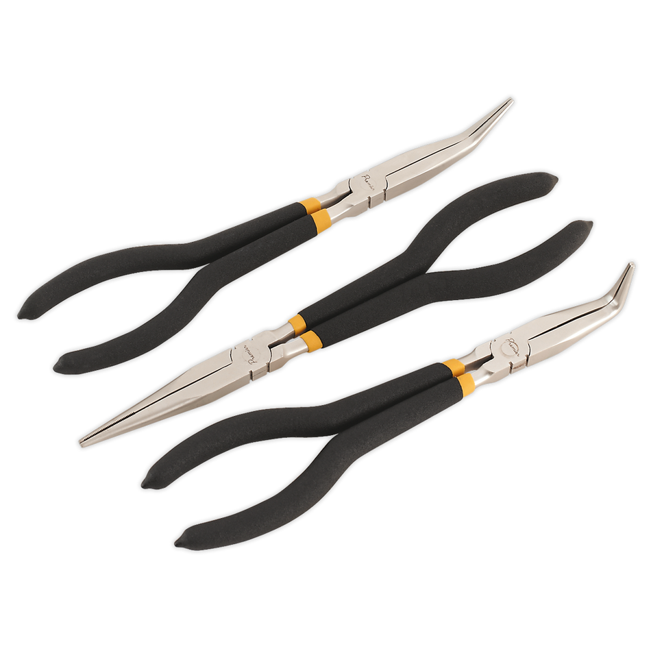 Sealey AK930 3pc 280mm Needle Nose Pliers Set - Ni-Fe Finish