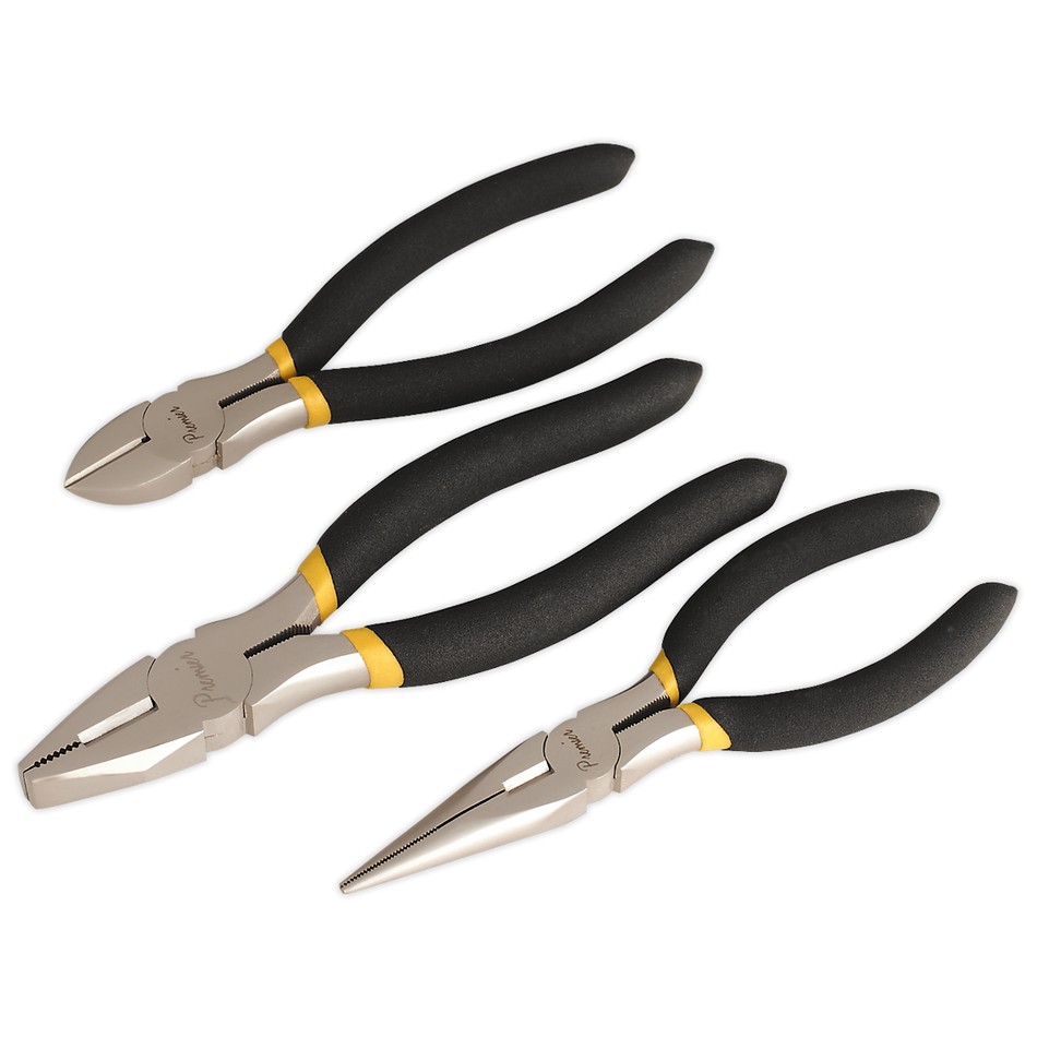 Sealey AK9333 3pc Pliers Set Ni-Fe Finish