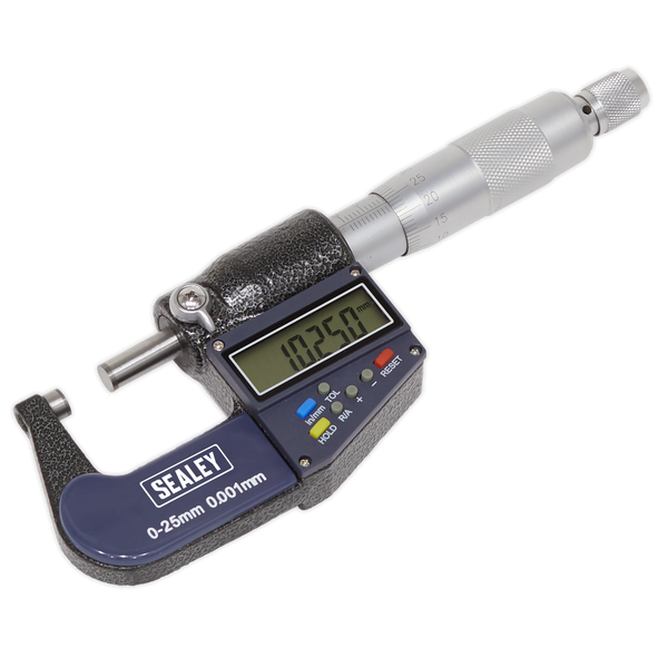 Sealey AK9635D 0-25mm(0-1") Digital External Micrometer
