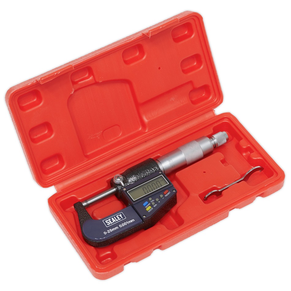 Sealey AK9635D 0-25mm(0-1") Digital External Micrometer