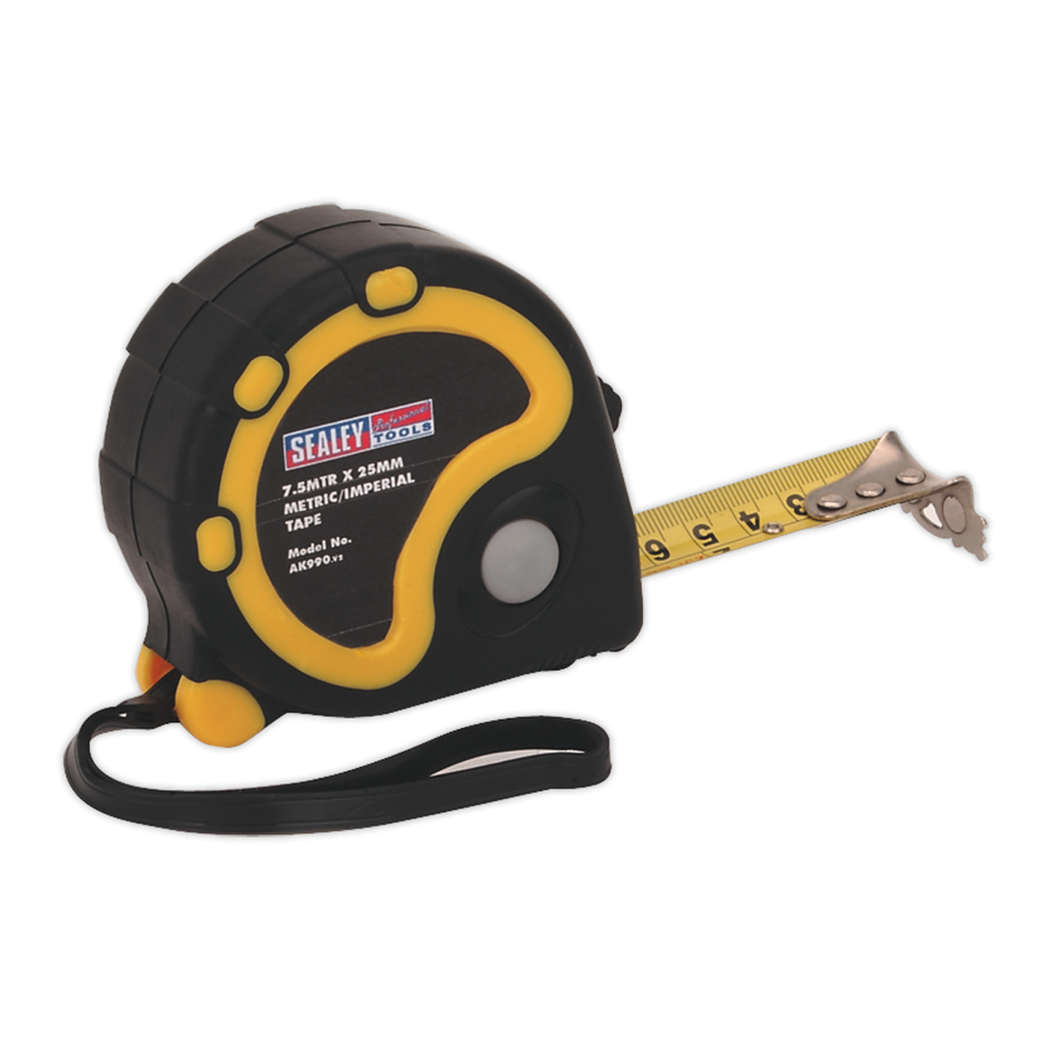 Sealey AK990 7.5m(25ft) x 25mm Metric/Imperial Tape Measure