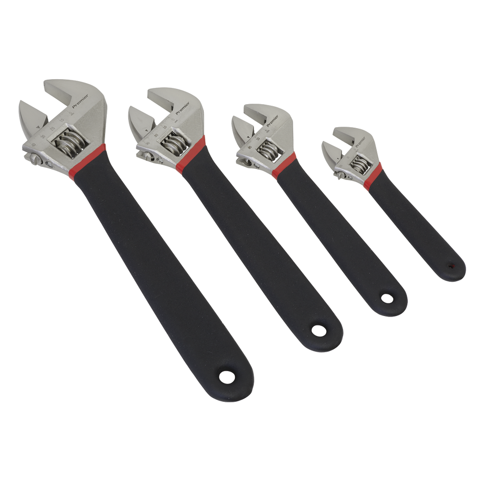Sealey AK9935 4pc Adjustable Wrench Set Ni-Fe Finish