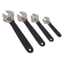 Sealey AK9935 4pc Adjustable Wrench Set Ni-Fe Finish
