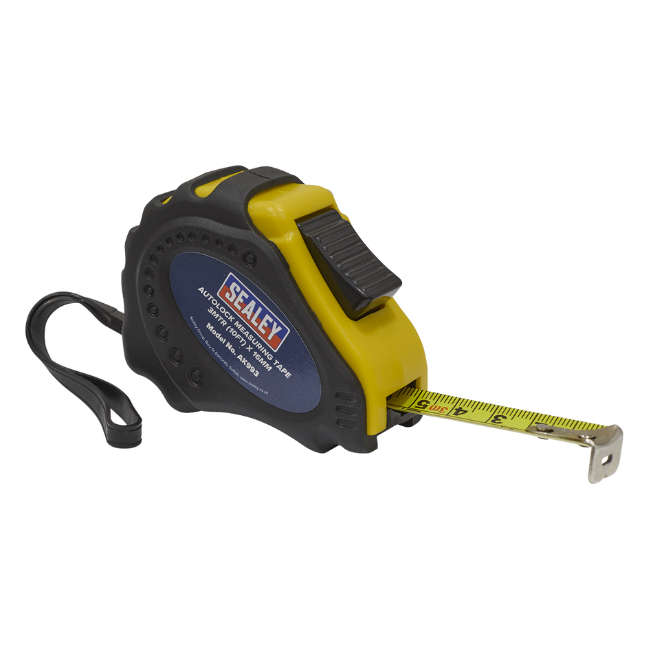 Sealey AK993 3m(10ft) x 16mm Autolock Tape Measure - Metric/Imperial