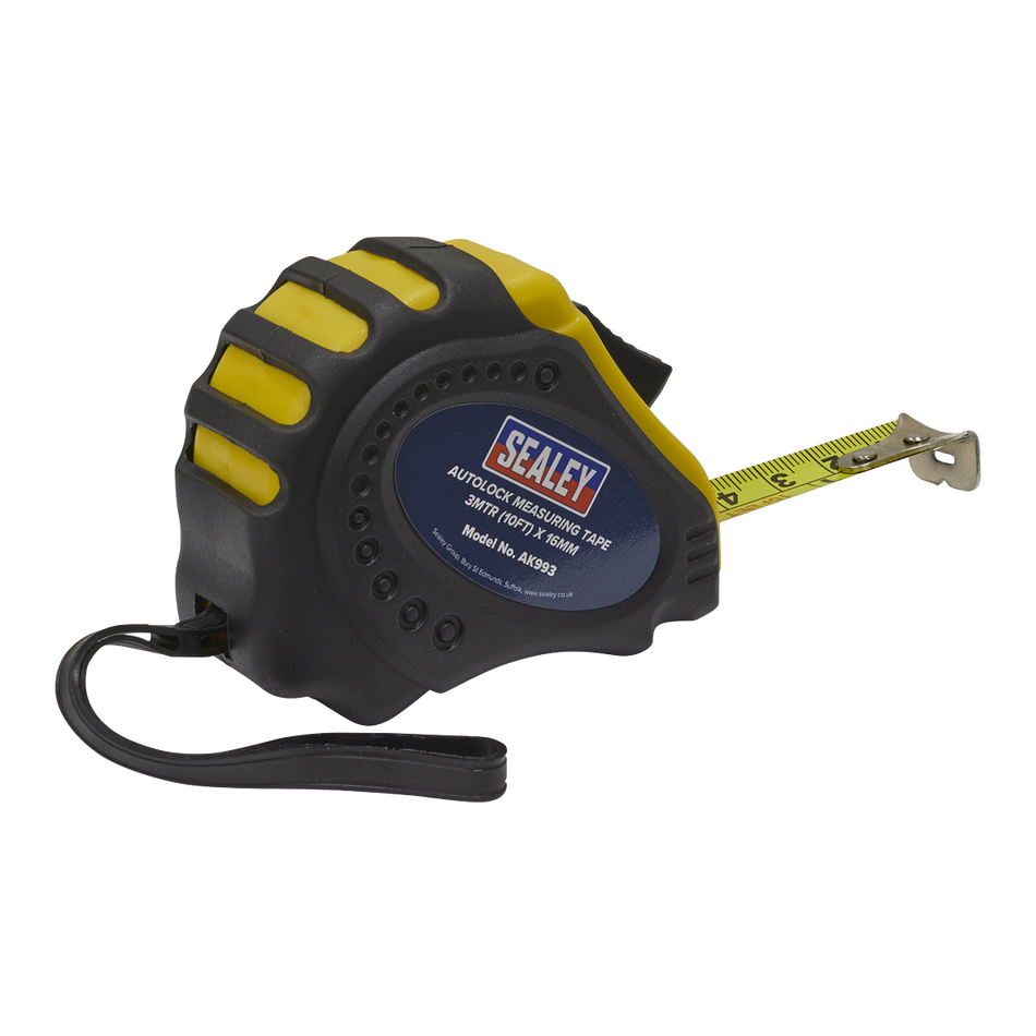 Sealey AK993 3m(10ft) x 16mm Autolock Tape Measure - Metric/Imperial