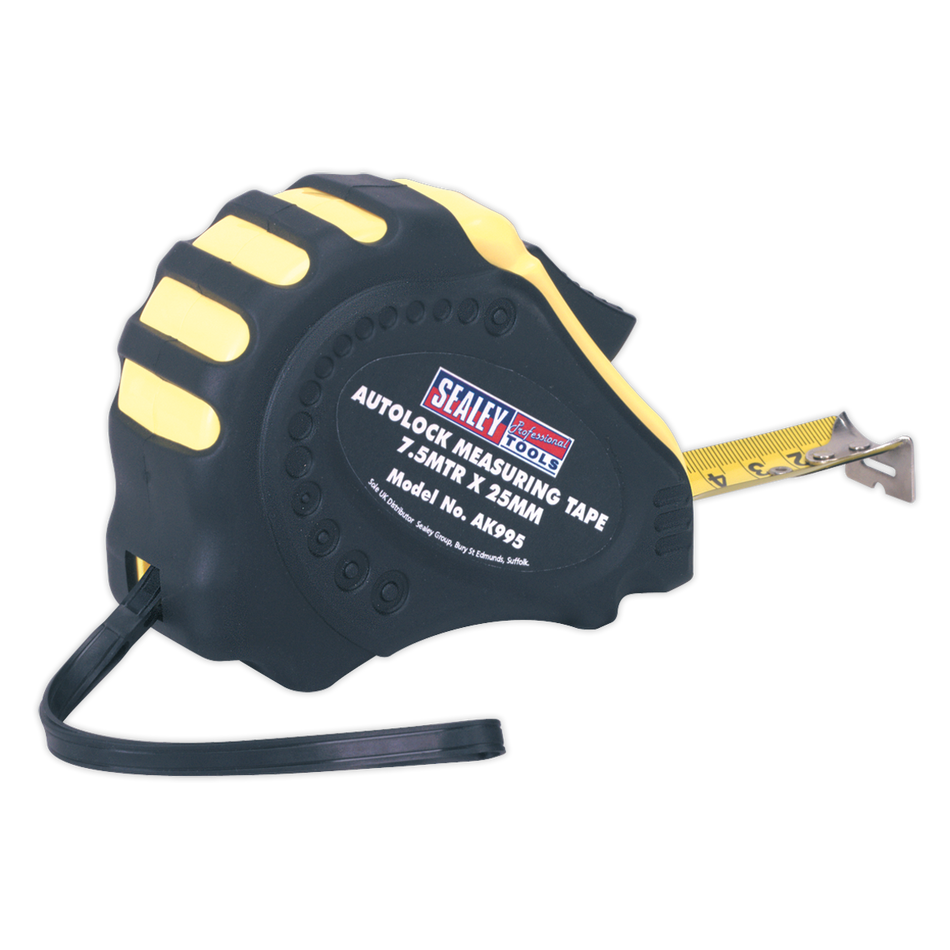 Sealey AK995 7.5m(25ft) x 25mm Autolock Tape Measure - Metric/Imperial
