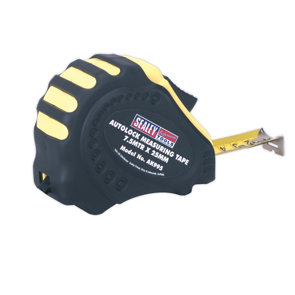 Sealey AK995 7.5m(25ft) x 25mm Autolock Tape Measure - Metric/Imperial