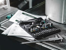 Wera 05004020001 8100 SA 10 Zyklop Metal Ratchet Set with push-through square, 1/4" drive, imperial, 28 pieces